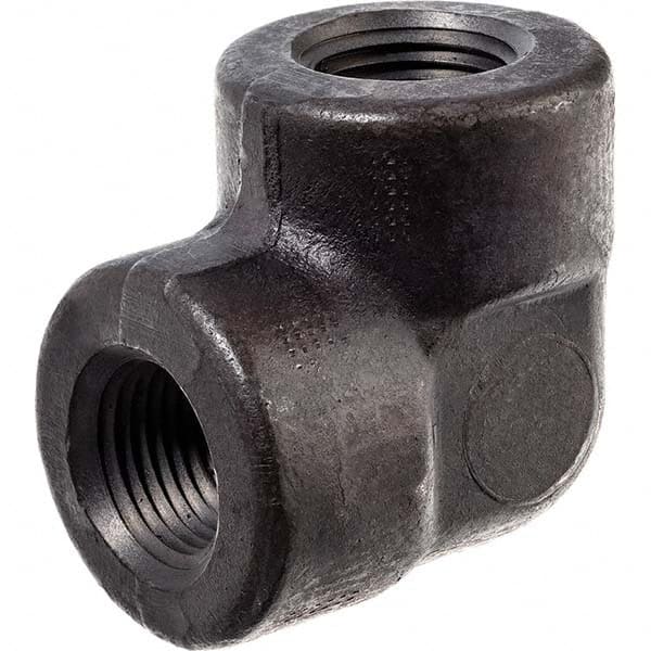 Black 90 ° Elbow: 3/4″, Threaded Steel, Black Finish, Class 3000, ANSI/ASME B1.20.1, ANSI/ASME B16.11-MSS SP-83 & ASTM A105