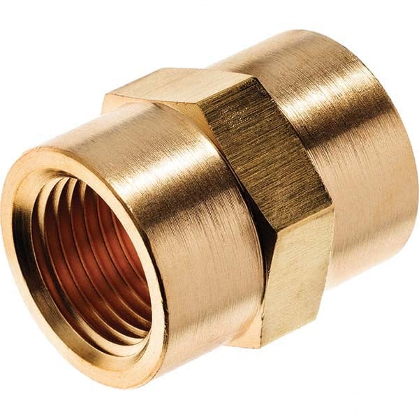 USA Sealing - 1/4" Brass Pipe Hex Coupling - Makers Industrial Supply