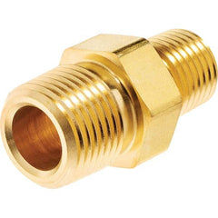 USA Sealing - 3/8 x 1/8" Brass Pipe Reducing Hex Nipple - Makers Industrial Supply