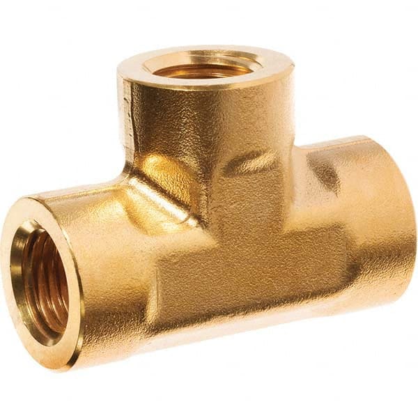 USA Sealing - 1/4" Brass Pipe Female Tee - Makers Industrial Supply