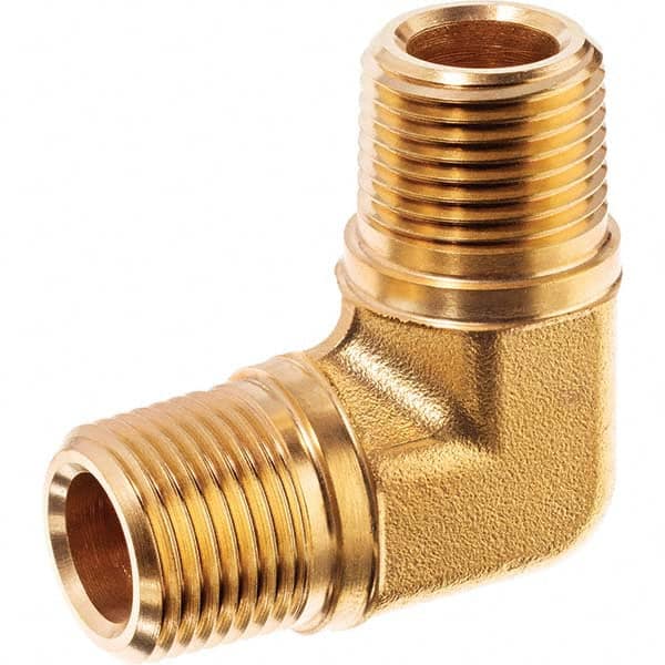 Brass Pipe 90 Male Elbow: 3/4″ Fitting, Threaded, MNPT x MNPT MNPT x MNPT Ends, 3,000 psi, Brass Finish, Class Instrumentation