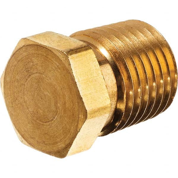 USA Sealing - 3/8" Brass Pipe Hex Head Plug - Makers Industrial Supply