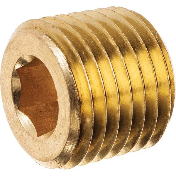 USA Sealing - 3/8" Brass Pipe Hex Socket Plug - Makers Industrial Supply