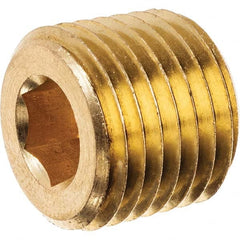 USA Sealing - 1/2" Brass Pipe Hex Socket Plug - Makers Industrial Supply