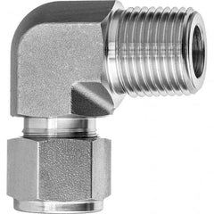 USA Sealing - Metal Compression Tube Fittings Type: Male Elbow End Connections: Comp x MNPT - Makers Industrial Supply