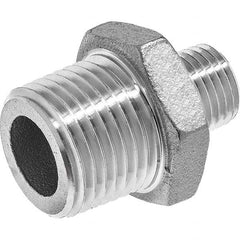 USA Sealing - 3/8 x 1/4" 304 Stainless Steel Pipe Reducing Hex Nipple - Makers Industrial Supply