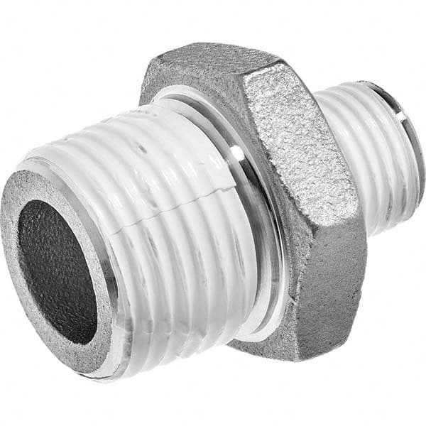 USA Sealing - 3/8 x 1/4" 304 Stainless Steel Pipe Reducing Hex Nipple - Makers Industrial Supply