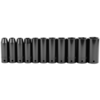 STANLEY® 1/2" Drive 11 Piece Fractional Deep Impact Socket Set – 6 Point - Makers Industrial Supply