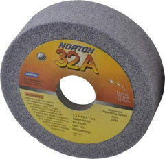 Norton - 5" Diam, 1-1/4" Hole Size, 1-1/2" Overall Thickness, 46 Grit, Type 6 Tool & Cutter Grinding Wheel - Coarse Grade, Aluminum Oxide, K Hardness, Vitrified Bond, 4,585 RPM - Makers Industrial Supply