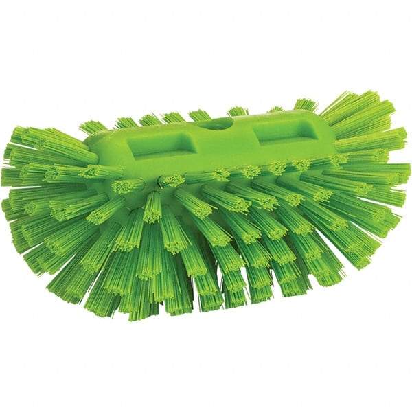 Vikan - 1-1/2" Bristle Length, Polyester Utility Scrub Brush - 8" Long x 5-1/2" Wide Head, 8" OAL, Green, Polypropylene Block - Makers Industrial Supply