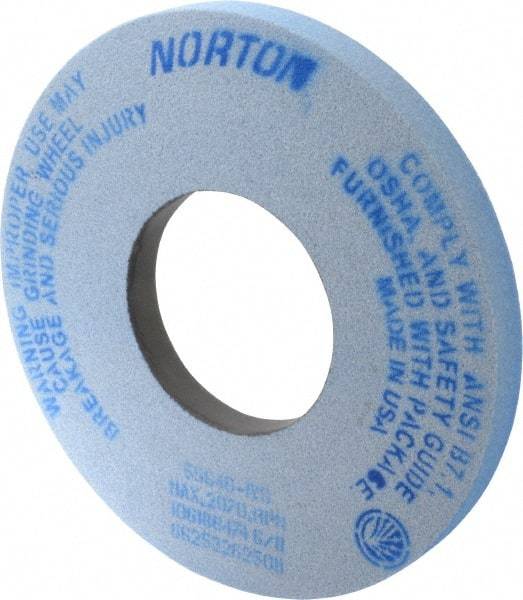 Norton - 12" Diam x 5" Hole x 1" Thick, I Hardness, 46 Grit Surface Grinding Wheel - Ceramic, Type 1, Coarse Grade, 2,070 Max RPM, Vitrified Bond, No Recess - Makers Industrial Supply