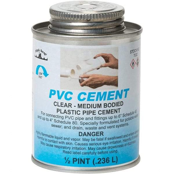 Black Swan - 1/2 Pt Medium Bodied Cement - Clear, Use with PVC - Makers Industrial Supply