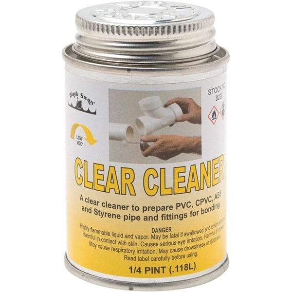 Black Swan - 1/4 Pt All-Purpose Cleaner - Clear, Use with ABS, PVC & CPVC up to 6" Diam - Makers Industrial Supply