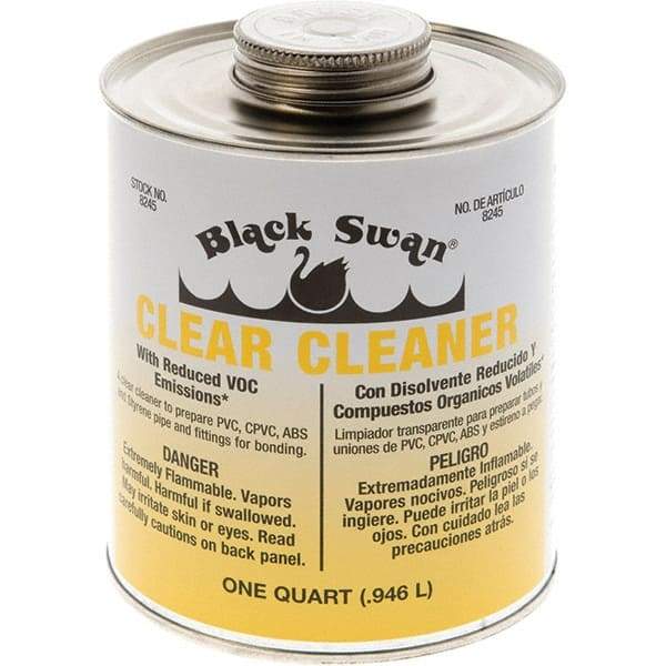 Black Swan - 1 Qt All-Purpose Cleaner - Clear, Use with ABS, PVC & CPVC up to 6" Diam - Makers Industrial Supply