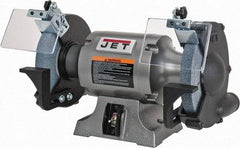 Jet - 8" Wheel Diam x 1" Wheel Width, 1 hp Grinder - 5/8" Arbor Hole Diam, 1 Phase, 3,450 Max RPM, 115 Volts - Makers Industrial Supply