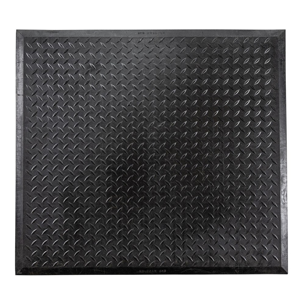 Anti-Fatigue Mat:  31.0000″ Length,  28.0000″ Wide,  1/2″ Thick,  Natural Rubber,  Beveled Edge,  Medium Duty Raised Diamond,  Black,  Dry