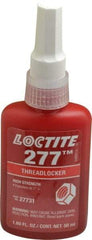 Loctite - 50 mL Bottle, Red, High Strength Liquid Threadlocker - Series 277, 24 hr Full Cure Time, Hand Tool, Heat Removal - Makers Industrial Supply