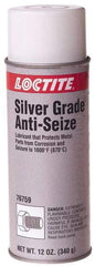 Loctite - 12 oz Aerosol High Temperature Anti-Seize Lubricant - Silver Colored, 1,600°F, Silver Colored, Water Resistant - Makers Industrial Supply