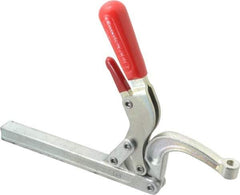 De-Sta-Co - 3558.58 N Load Capacity, 2.72" Throat Depth, 10.86" OAL, Carbon Steel, Hold Down Plier Clamp - M10 Spindle, Red Handle, Spindle End - Makers Industrial Supply