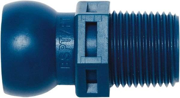 Loc-Line - 1/2" Hose ID, Male to Female Coolant Hose Connector - 3/8" BSPT, For Loc-Line Modular Hose Systems - Makers Industrial Supply