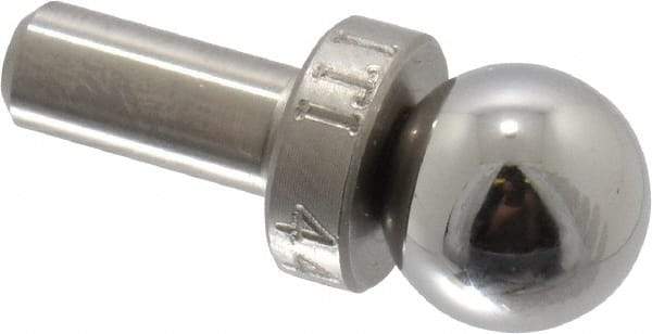 Jergens - 9.53mm Ball Diam, 4.75mm Shank Diam, Stainless Steel Checking Tooling Ball - 3/4" Ball Center to Shank Bottom, 0.3" Ball Center to Shoulder Bottom, with Shoulder, Breakaway - Makers Industrial Supply