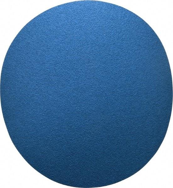 Norton - 12" Diam, 40 Grit Zirconia Alumina Adhesive PSA Disc - Very Coarse, Blue, Y Weighted Cloth Backing, Flexible - Makers Industrial Supply