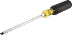 Stanley - 5/16" Blade Width, 11" OAL Standard Slotted Screwdriver - 6" Blade Length, Round Shank, Acetate with Rubber Grip Handle - Makers Industrial Supply