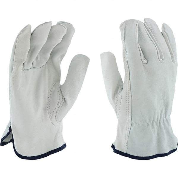 West Chester Protective Gear - Size M (8) Goatskin Abrasion Protection & Liquid Resistant Work Gloves - For Work & Driver, Uncoated, Slip-On Cuff, Full Fingered, White, Paired - Makers Industrial Supply