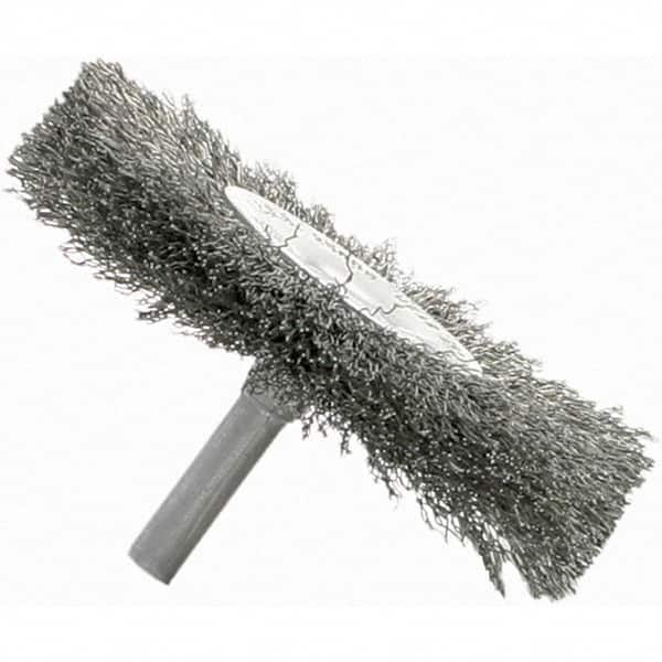 Brush Research Mfg. - 2" OD, Crimped Stainless Steel Wheel Brush - 5/16" Face Width, 3/8" Trim Length, 25,000 RPM - Makers Industrial Supply