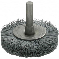 Brush Research Mfg. - 1-1/4" OD, Crimped Abrasive Nylon Wheel Brush - 7/16" Face Width, 1/8" Trim Length, 25,000 RPM - Makers Industrial Supply