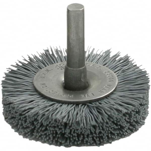 Brush Research Mfg. - 2" OD, Crimped Abrasive Nylon Wheel Brush - 1/2" Face Width, 1/2" Trim Length, 25,000 RPM - Makers Industrial Supply