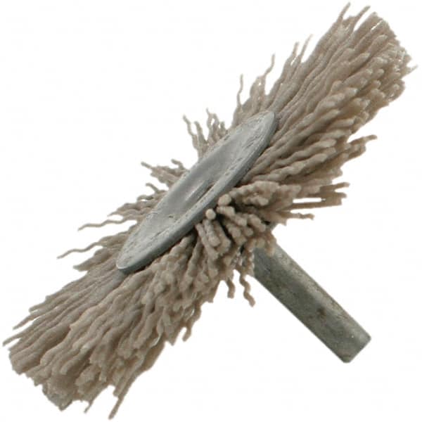 Brush Research Mfg. - 1-3/4" OD, Crimped Abrasive Nylon Wheel Brush - 1/2" Face Width, 3/8" Trim Length, 25,000 RPM - Makers Industrial Supply