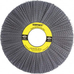 Brush Research Mfg. - 8" OD, 2" Arbor Hole, Crimped Abrasive Nylon Wheel Brush - 1" Face Width, 2-1/2" Trim Length, 3,600 RPM - Makers Industrial Supply