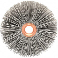 Brush Research Mfg. - 2" OD, 1/2" Arbor Hole, Crimped Abrasive Nylon Wheel Brush - 1/2" Face Width, 1/2" Trim Length, 20,000 RPM - Makers Industrial Supply