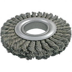 Brush Research Mfg. - 8" OD, 2" Arbor Hole, Crimped Carbon Wheel Brush - 1-1/8" Face Width, 1-3/4" Trim Length, 6,000 RPM - Makers Industrial Supply