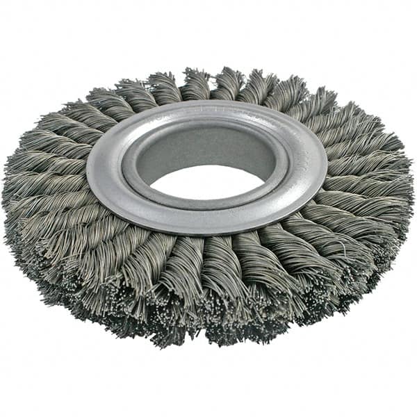 Brush Research Mfg. - 10" OD, 2" Arbor Hole, Crimped Carbon Wheel Brush - 1-3/8" Face Width, 2-1/4" Trim Length, 4,500 RPM - Makers Industrial Supply