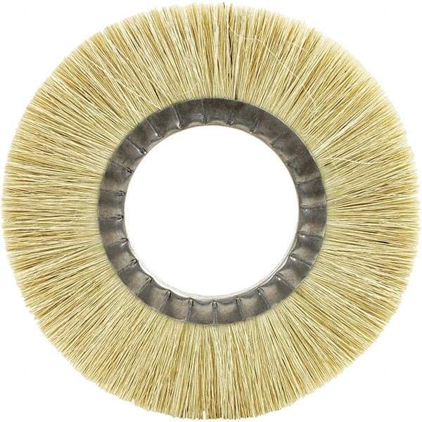 Brush Research Mfg. - 8" OD, 2" Arbor Hole, Crimped Carbon Wheel Brush - 1-1/8" Face Width, 1-3/4" Trim Length, 6,000 RPM - Makers Industrial Supply