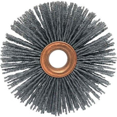 Brush Research Mfg. - 2-1/2" OD, 1/2" Arbor Hole, Crimped Abrasive Nylon Wheel Brush - 1/2" Face Width, 3/4" Trim Length, 20,000 RPM - Makers Industrial Supply