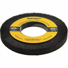 Brush Research Mfg. - 7-7/8" OD, 3-1/4" Arbor Hole, Crimped Abrasive Nylon Wheel Brush - 0.5906" Face Width, 1.1811" Trim Length, 3,600 RPM - Makers Industrial Supply