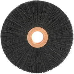 Brush Research Mfg. - 3" OD, 1/2" Arbor Hole, Crimped 6-12 Nylon Wheel Brush - 1/2" Face Width, 1-1/16" Trim Length, 20,000 RPM - Makers Industrial Supply