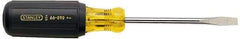 Stanley - 7/32" Blade Width, 6-3/4" OAL Standard Slotted Screwdriver - 3" Blade Length, Round Shank, Acetate with Rubber Grip Handle - Makers Industrial Supply