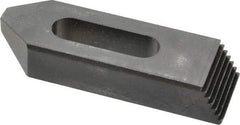 Jergens - 1/2" Stud, Low Carbon Steel, Plain Strap Clamp - 1-1/4" Travel, 4" OAL x 1-1/4" Wide x 3/4" High, Black Oxide Finish, Tapered Nose - Makers Industrial Supply