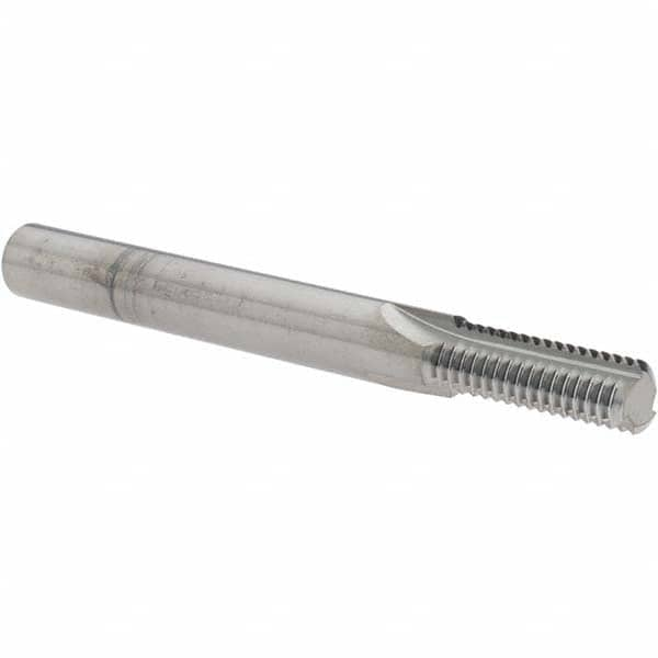 Scientific Cutting Tools - 5/16-24 Thread, 1/4" Shank Diam, Bright Coating, Solid Carbide Straight Flute Thread Mill - 3 Flutes, 2-1/2" OAL, 5/16" Min Noml Diameter - Exact Industrial Supply