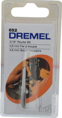 Dremel - 3/16" Diam, 1/8" Shank Diam, Straight Router Bit - 1-13/64" Overall Length, High Speed Steel - Makers Industrial Supply