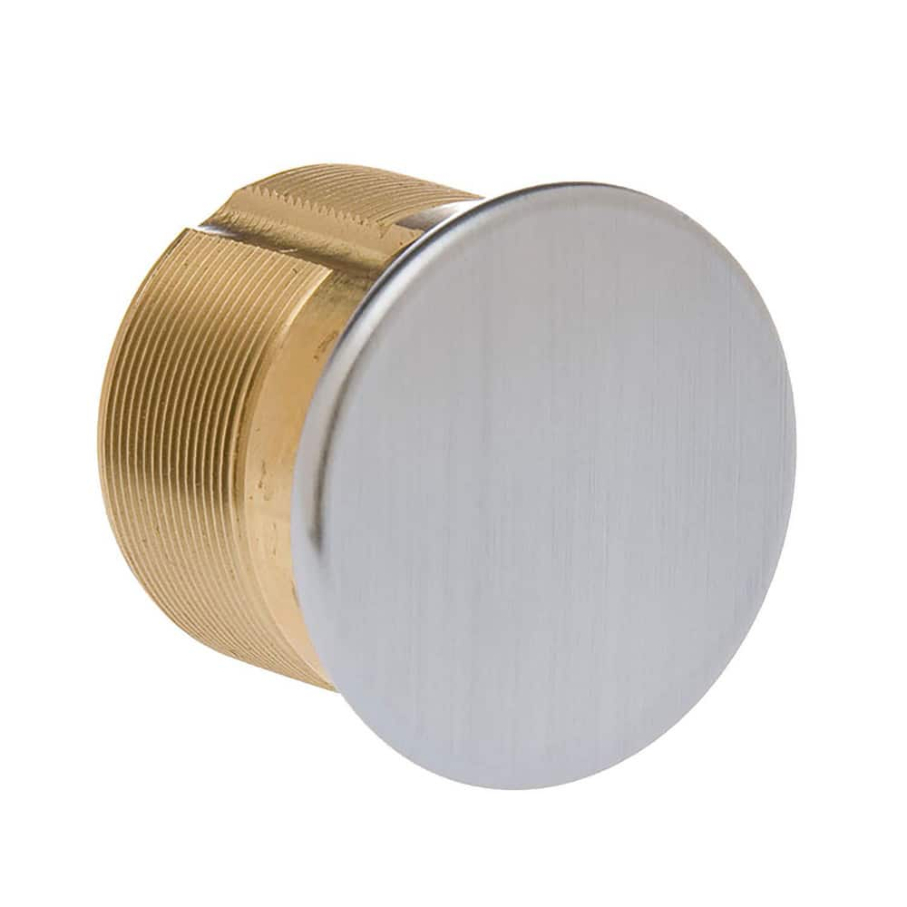 Cylinders; Type: Mortise; Keying: Less Cylinder; Material: Brass; Hand Orientation: Non-Handed; Finish/Coating: Satin Chrome; Cylinder Diameter: 1.125 in; Number Of Pins: 0; For Use With: Locksets; Minimum Order Quantity: Brass; Material: Brass; Handling: