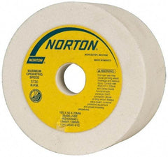 Norton - 4" Diam, 20mm Hole Size, 2" Overall Thickness, 80 Grit, Type 6 Tool & Cutter Grinding Wheel - Medium Grade, Aluminum Oxide, J Hardness, Vitrified Bond, 5,730 RPM - Makers Industrial Supply