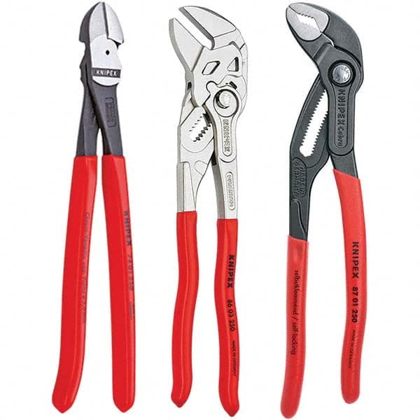 Plier Set: 3 Pc, Assortment Comes in Box, Plastic Handle