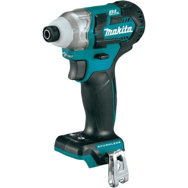 Makita - 12 Volt, 1/4" Drive, 100 Ft/Lb Torque, Cordless Impact Driver - Pistol Grip Handle, 3900 RPM, Lithium-Ion, Bare Tool - Makers Industrial Supply