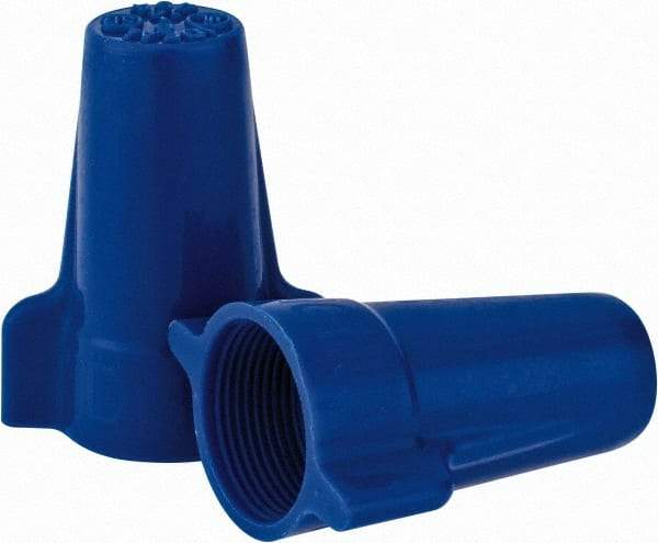 Ideal - 3, 12 to 1, 6 + 2, 8 AWG, 600 Volt, Flame Retardant, Wing Twist on Wire Connector - Blue, 221°F - Makers Industrial Supply