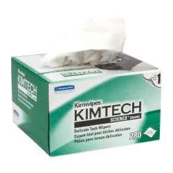 Kimtech - Dry Clean Room/Lab/Critical Task Wipes - Pop-Up, 8-3/8" x 4-3/8" Sheet Size, White - Makers Industrial Supply